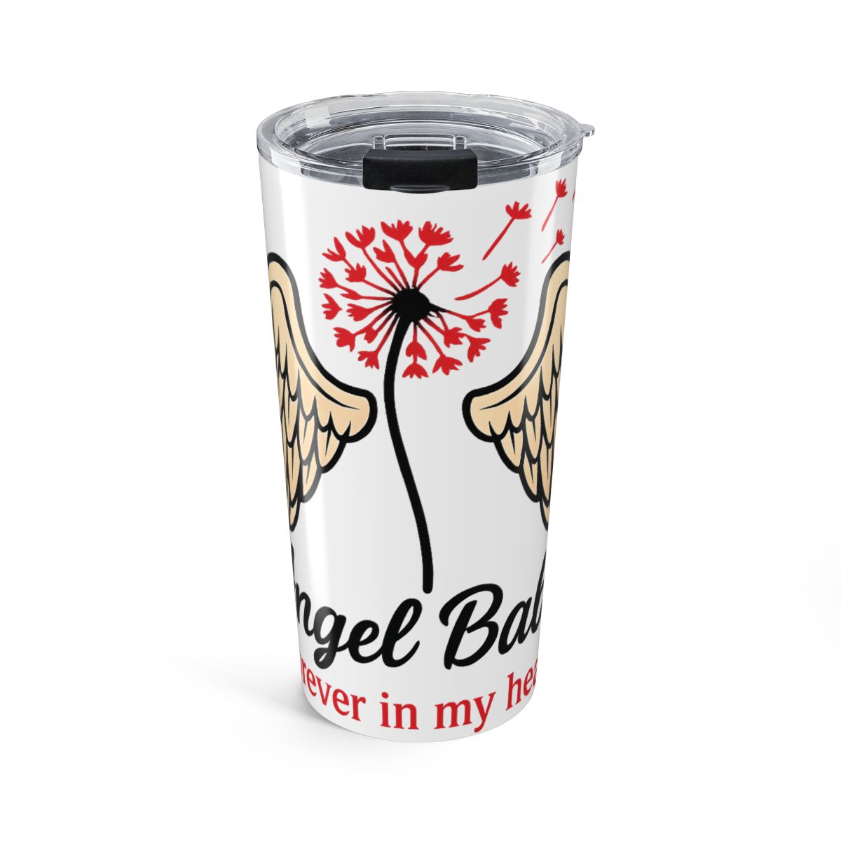 Angel Baby Memorial Tumbler, Infant Loss Gift, Pregnancy Loss, Dandelion Angel Wings, Remembrance Tumbler for Grieving Mother