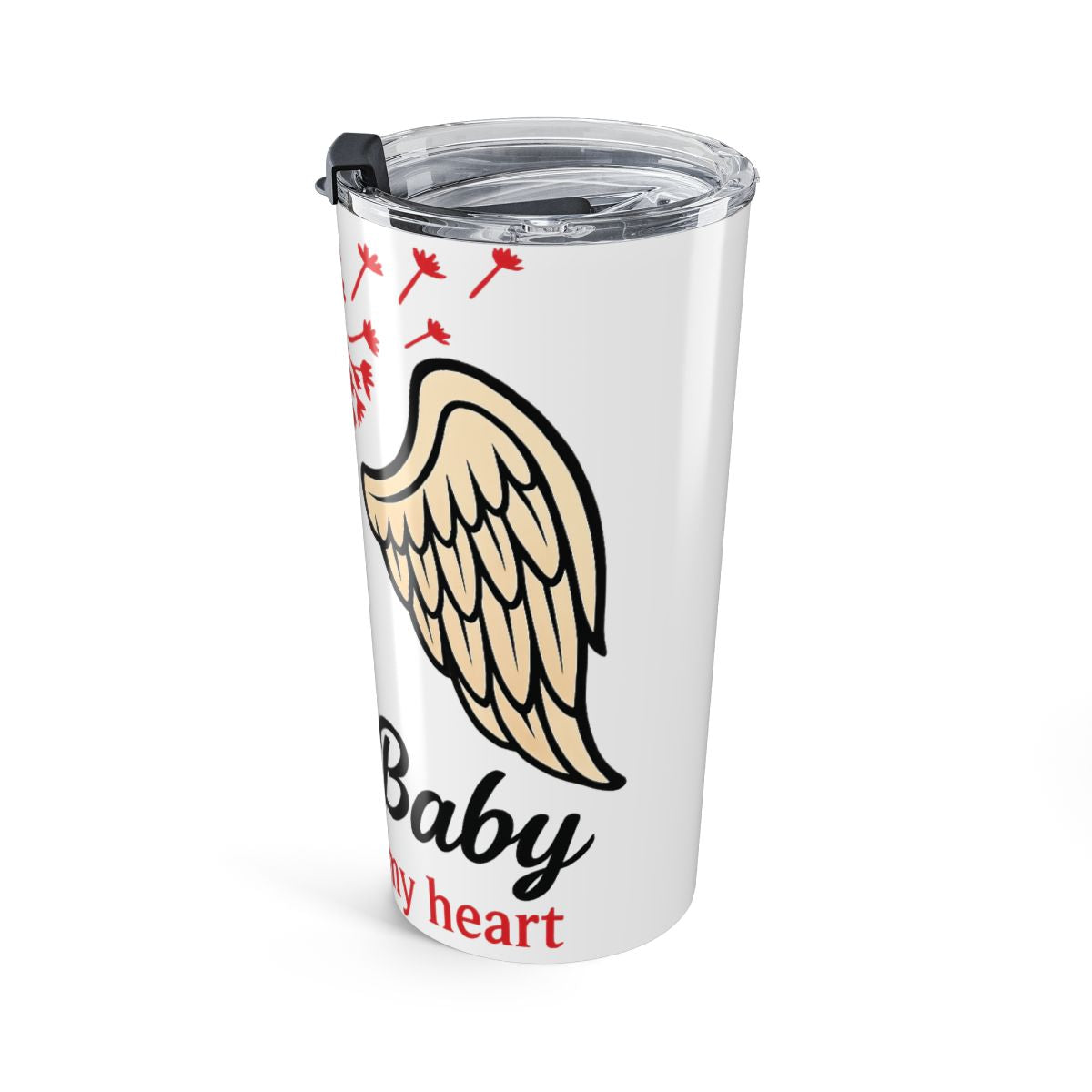 Angel Baby Memorial Tumbler, Infant Loss Gift, Pregnancy Loss, Dandelion Angel Wings, Remembrance Tumbler for Grieving Mother