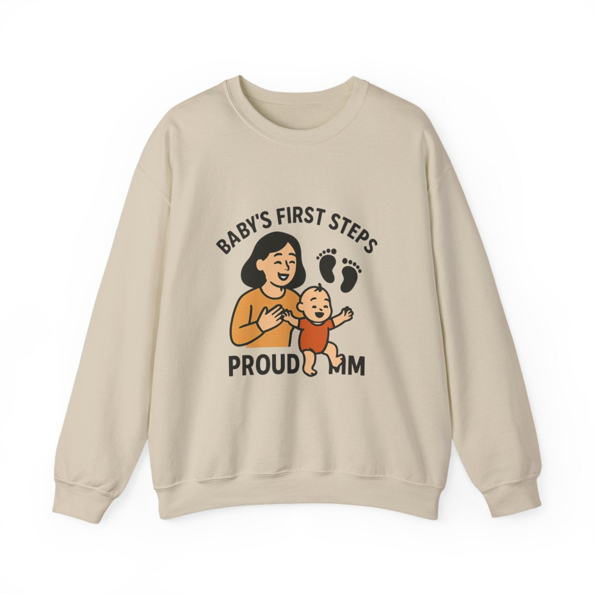Baby's First Steps Sweatshirt, New Mom Gift, First Walking Milestone, Baby Footprint Shirt, Proud Mom Sweatshirt, Toddler Milestone