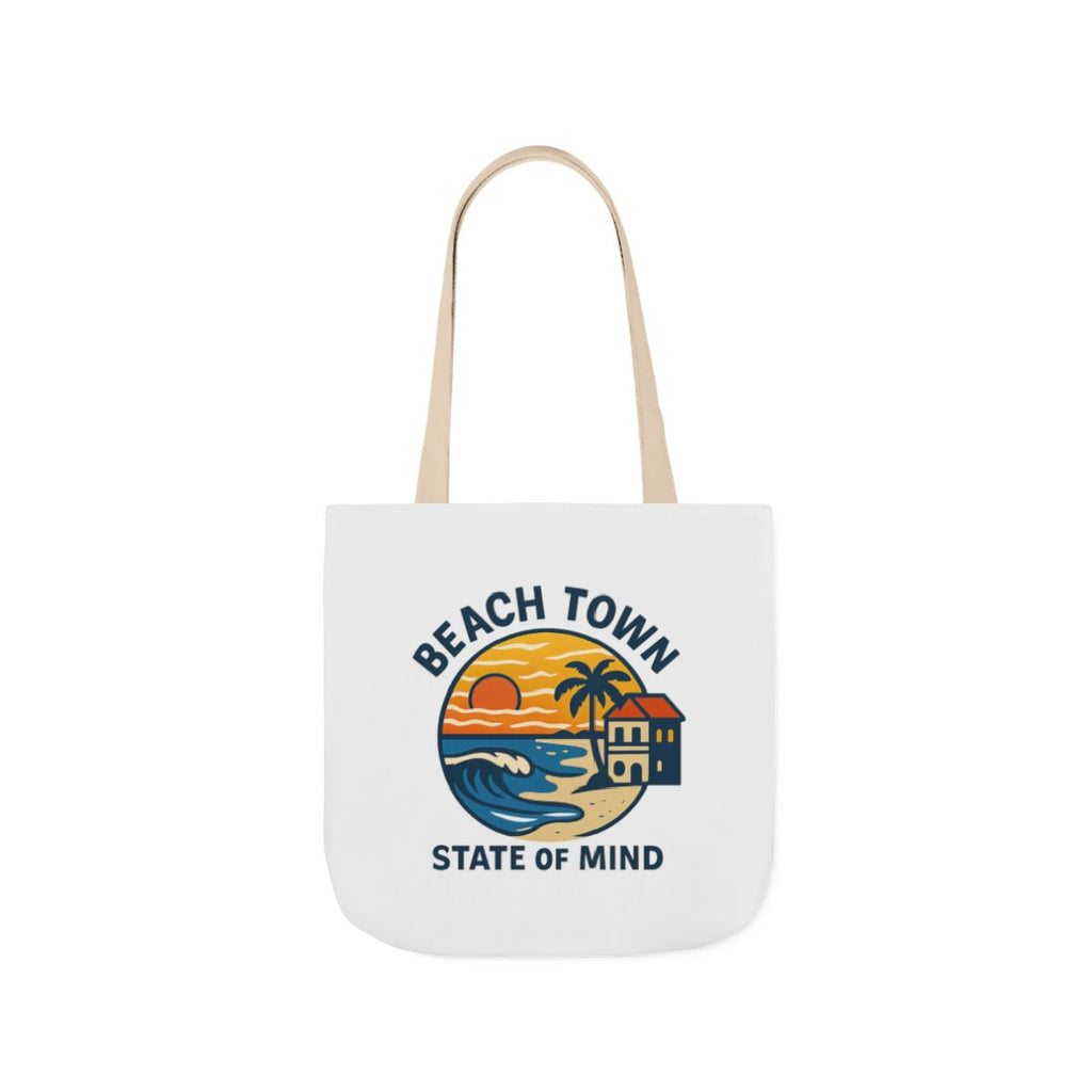 Beach Town State of Mind Tote Bag | Coastal Lifestyle Gift | Ocean Lover Canvas Bag | Beach Vibes Nautical Tote | Summer Beach Bag