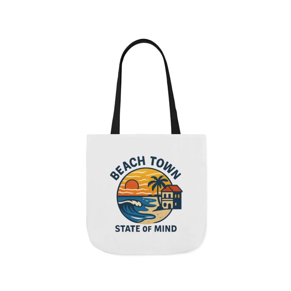 Beach Town State of Mind Tote Bag | Coastal Lifestyle Gift | Ocean Lover Canvas Bag | Beach Vibes Nautical Tote | Summer Beach Bag