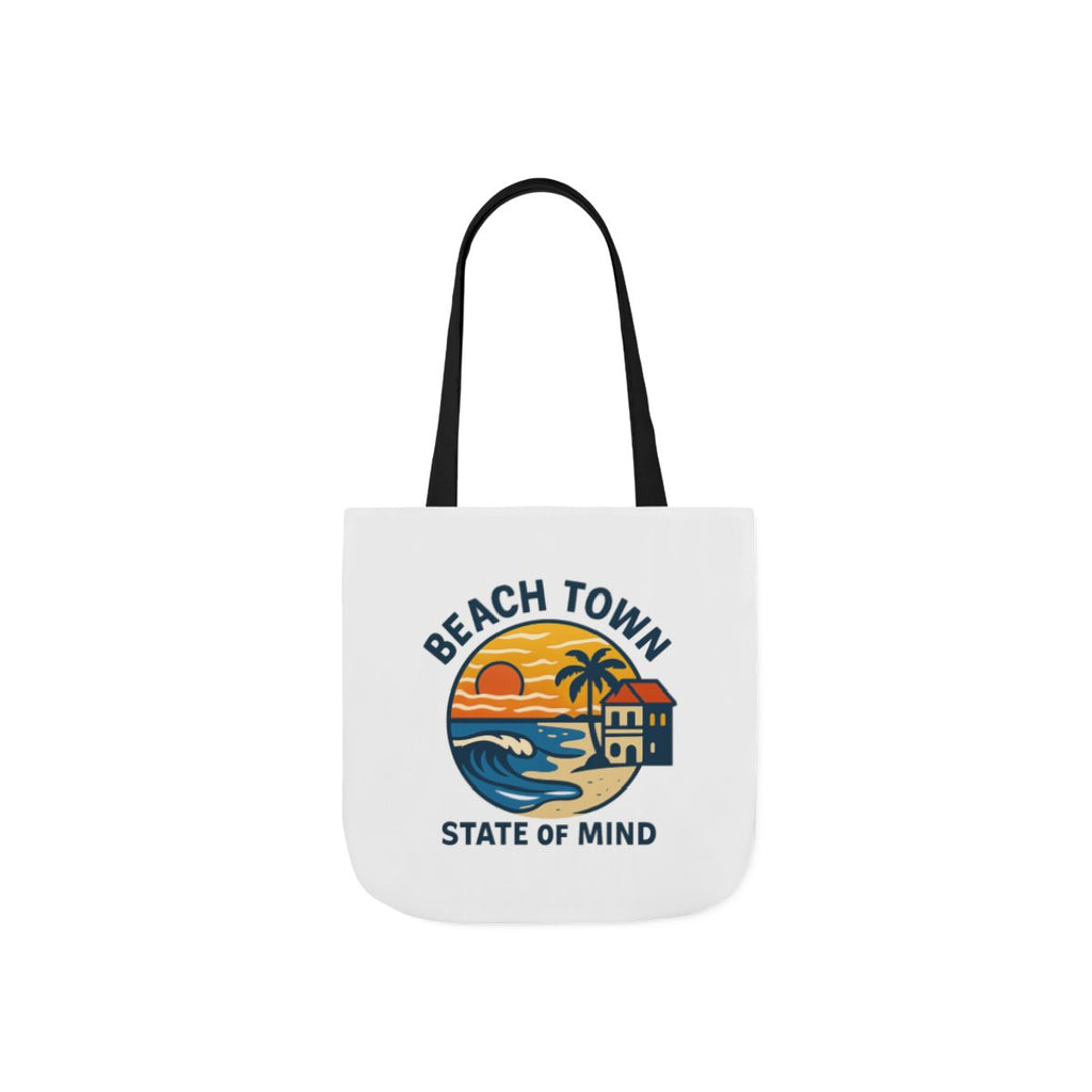 Beach Town State of Mind Tote Bag | Coastal Lifestyle Gift | Ocean Lover Canvas Bag | Beach Vibes Nautical Tote | Summer Beach Bag