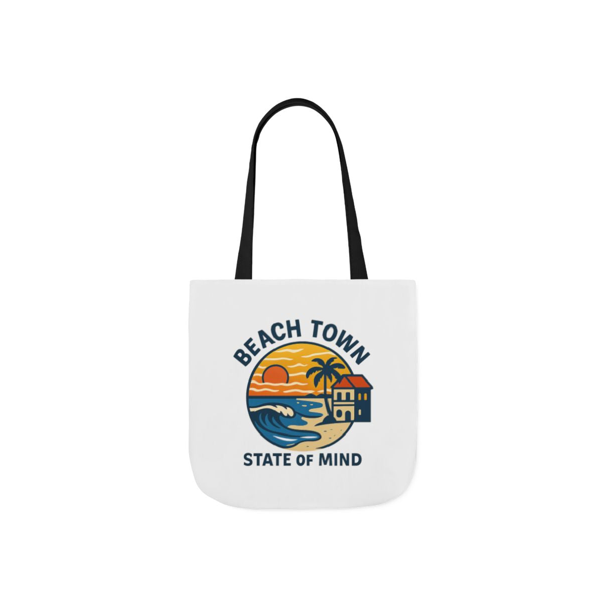 Beach Town State of Mind Tote Bag | Coastal Lifestyle Gift | Ocean Lover Canvas Bag | Beach Vibes Nautical Tote | Summer Beach Bag