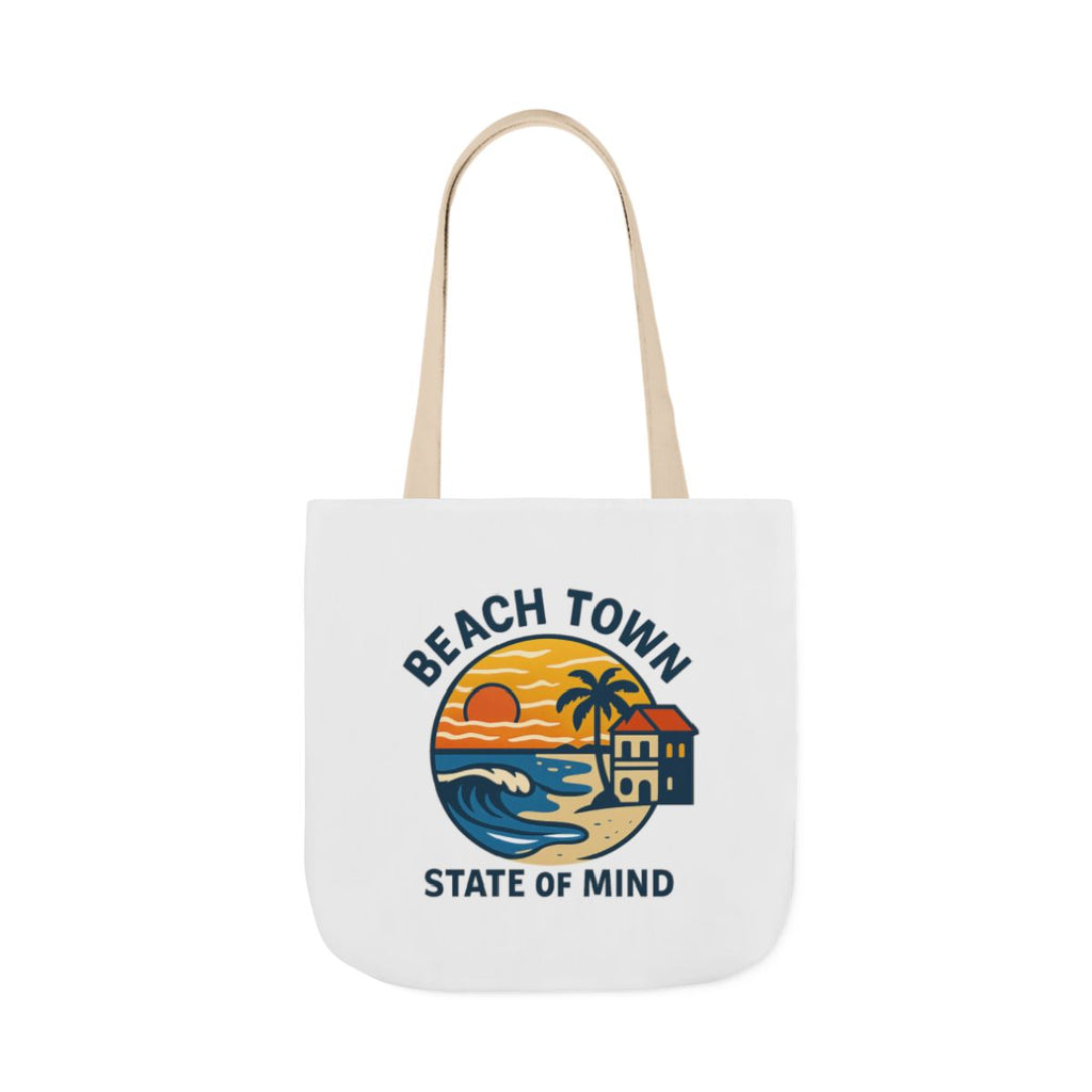 Beach Town State of Mind Tote Bag | Coastal Lifestyle Gift | Ocean Lover Canvas Bag | Beach Vibes Nautical Tote | Summer Beach Bag