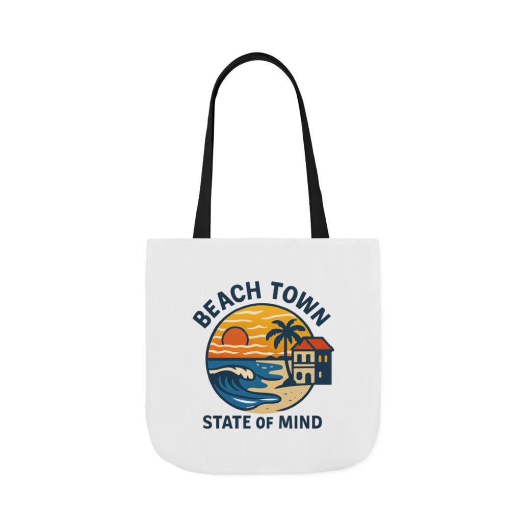 Beach Town State of Mind Tote Bag | Coastal Lifestyle Gift | Ocean Lover Canvas Bag | Beach Vibes Nautical Tote | Summer Beach Bag