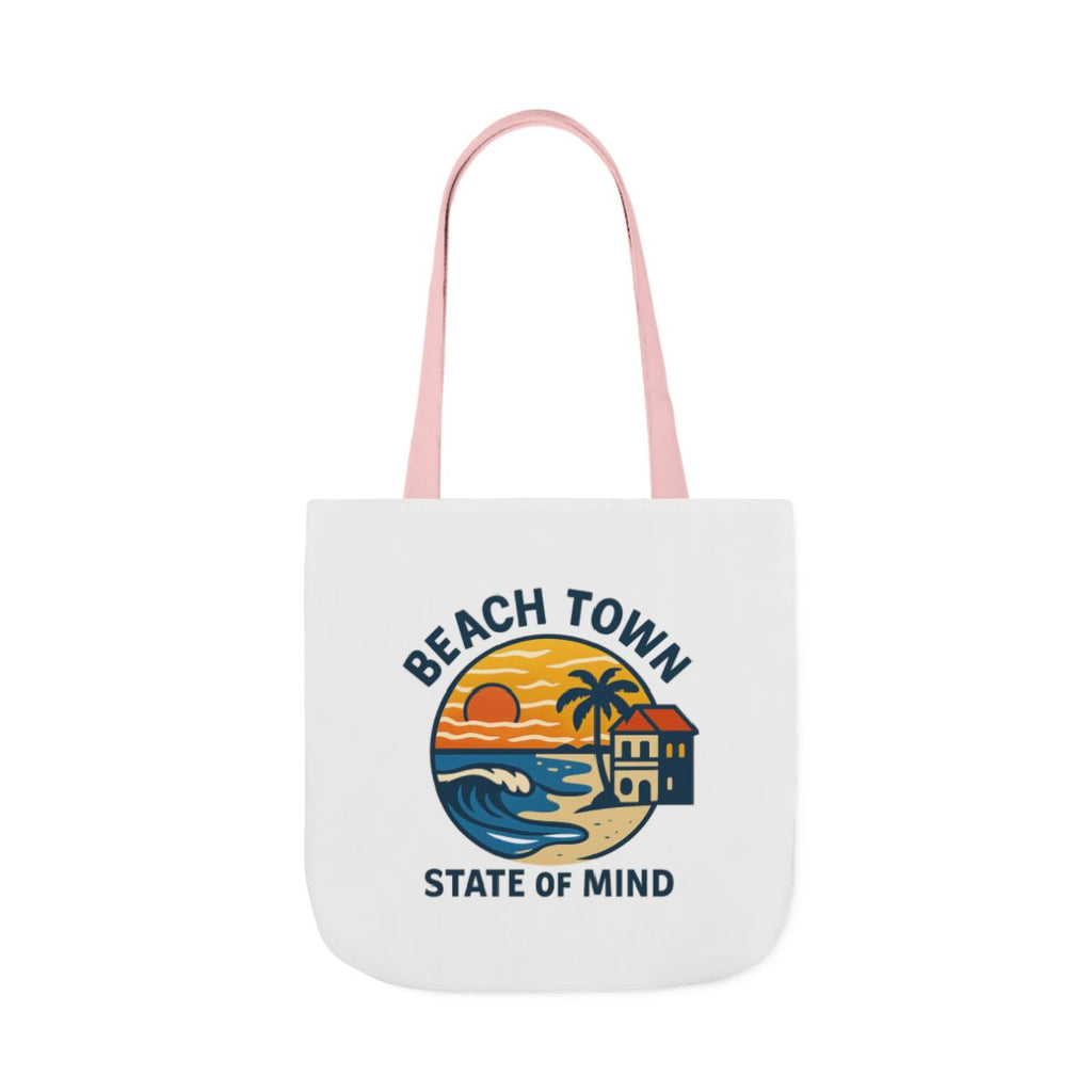 Beach Town State of Mind Tote Bag | Coastal Lifestyle Gift | Ocean Lover Canvas Bag | Beach Vibes Nautical Tote | Summer Beach Bag