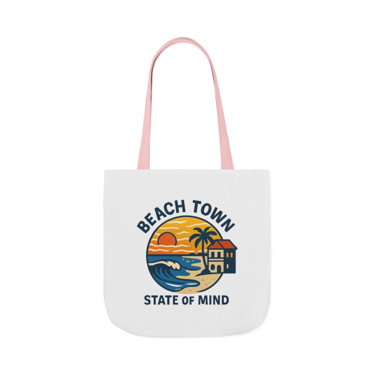 Beach Town State of Mind Tote Bag | Coastal Lifestyle Gift | Ocean Lover Canvas Bag | Beach Vibes Nautical Tote | Summer Beach Bag