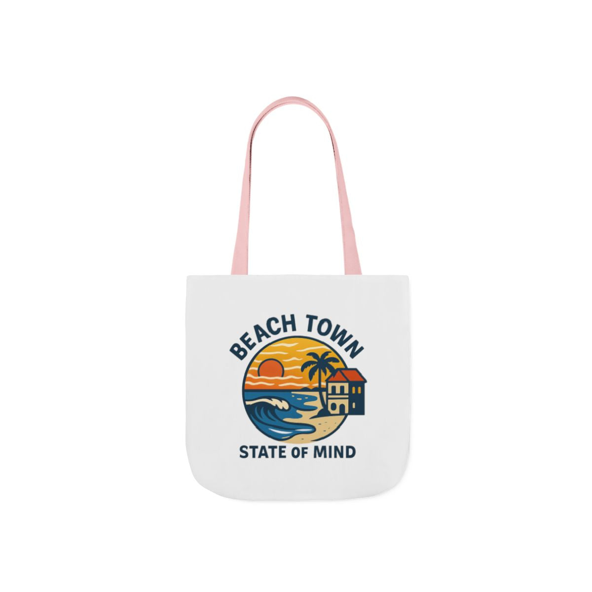 Beach Town State of Mind Tote Bag | Coastal Lifestyle Gift | Ocean Lover Canvas Bag | Beach Vibes Nautical Tote | Summer Beach Bag