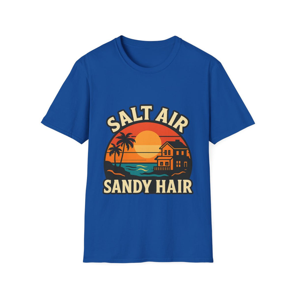 Beach Town Sunset Shirt, Coastal Living Tee, Salt Air Sandy Hair Beach Vacation Shirt, Ocean Vibes T-Shirt, Summer Travel Gift
