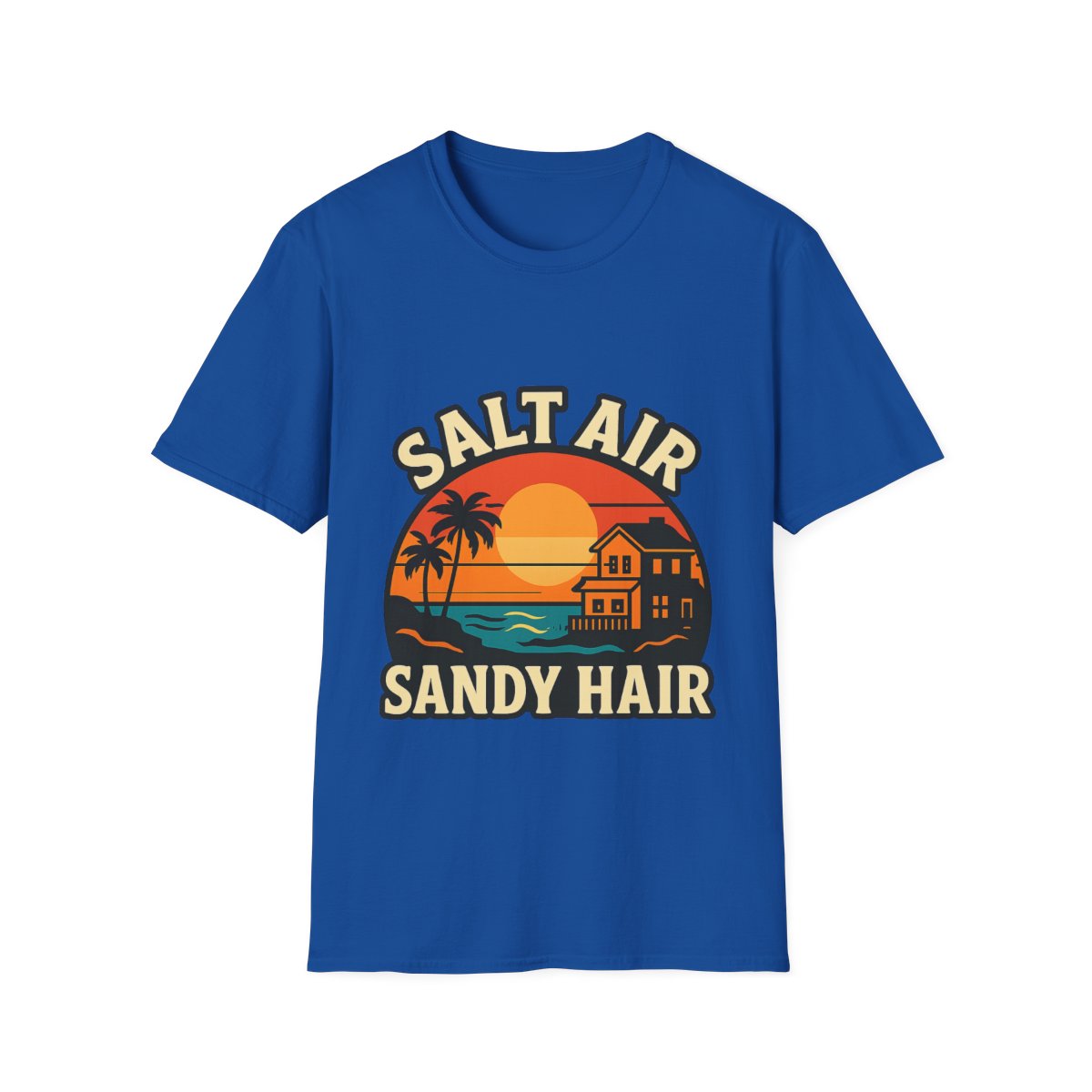 Beach Town Sunset Shirt, Coastal Living Tee, Salt Air Sandy Hair Beach Vacation Shirt, Ocean Vibes T-Shirt, Summer Travel Gift