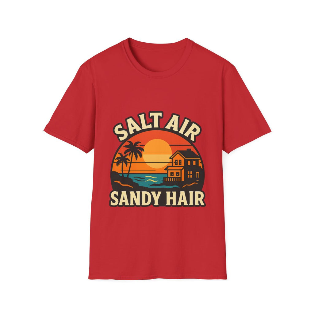 Beach Town Sunset Shirt, Coastal Living Tee, Salt Air Sandy Hair Beach Vacation Shirt, Ocean Vibes T-Shirt, Summer Travel Gift