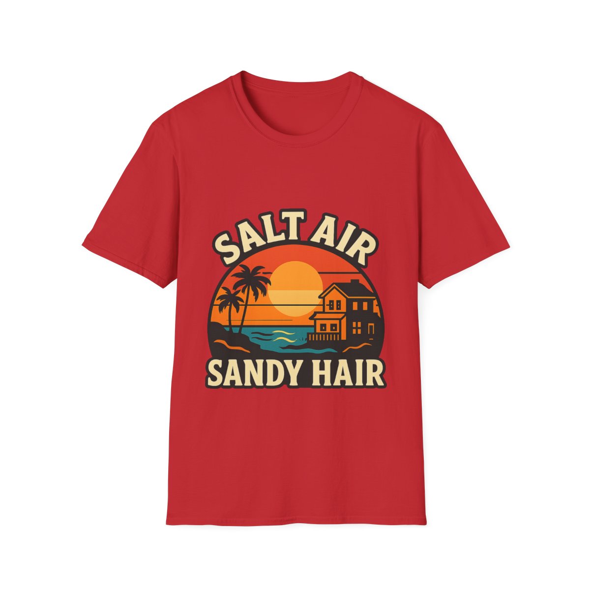 Beach Town Sunset Shirt, Coastal Living Tee, Salt Air Sandy Hair Beach Vacation Shirt, Ocean Vibes T-Shirt, Summer Travel Gift