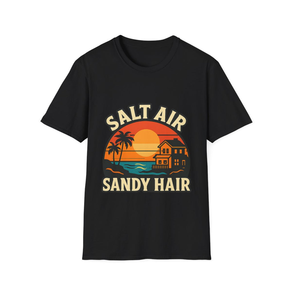 Beach Town Sunset Shirt, Coastal Living Tee, Salt Air Sandy Hair Beach Vacation Shirt, Ocean Vibes T-Shirt, Summer Travel Gift