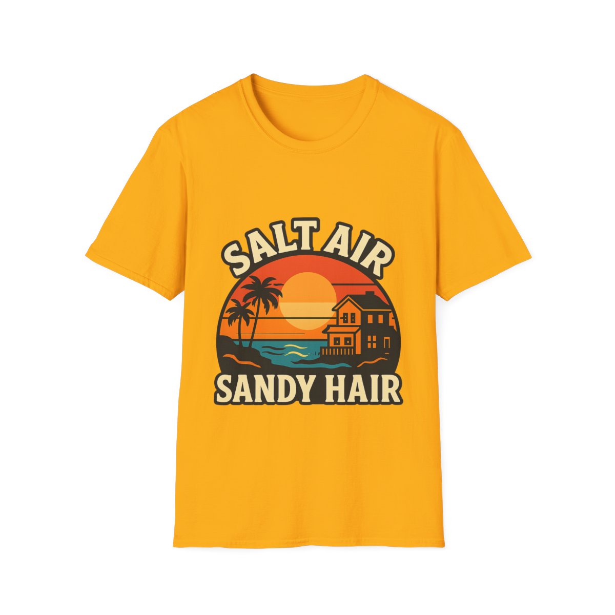 Beach Town Sunset Shirt, Coastal Living Tee, Salt Air Sandy Hair Beach Vacation Shirt, Ocean Vibes T-Shirt, Summer Travel Gift