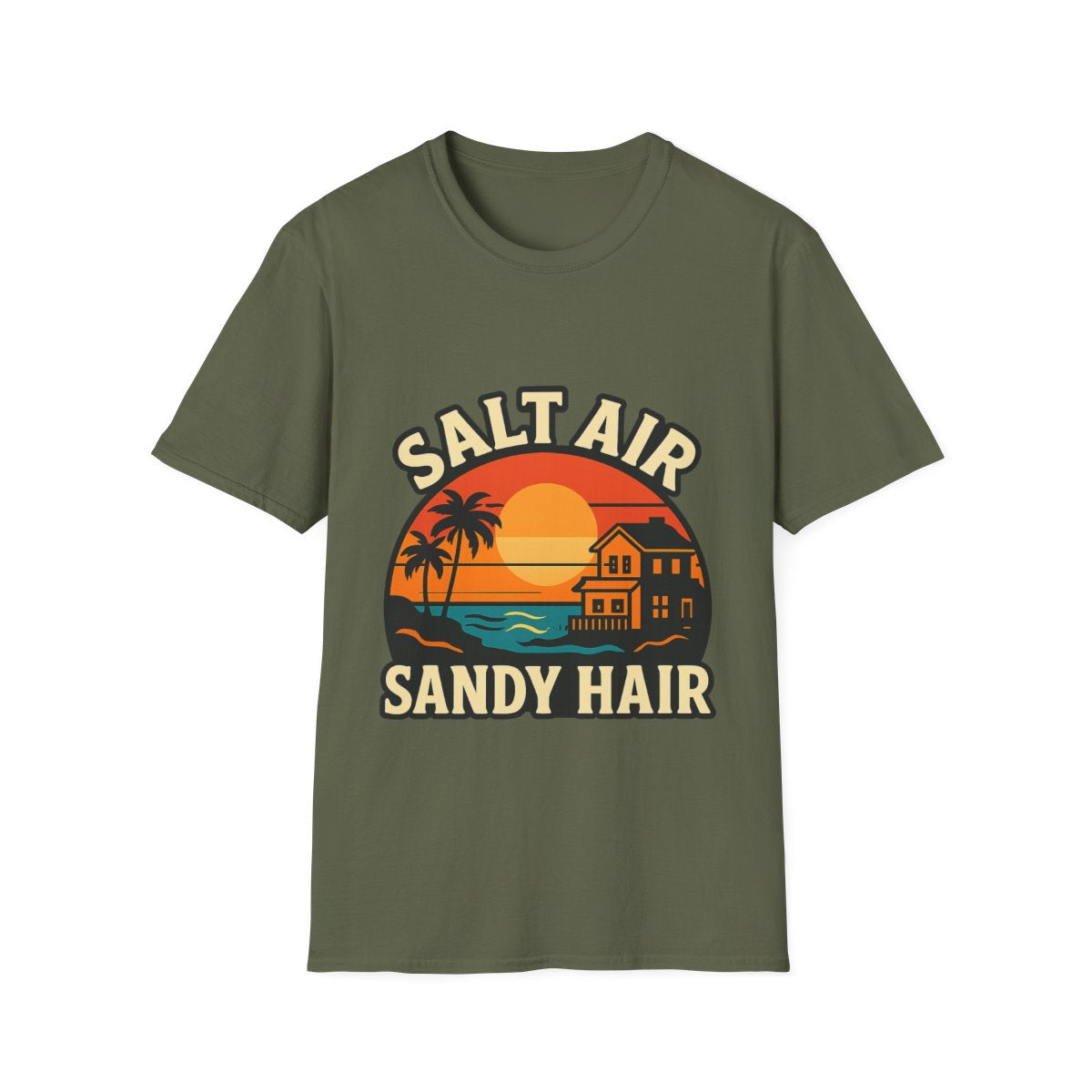 Beach Town Sunset Shirt, Coastal Living Tee, Salt Air Sandy Hair Beach Vacation Shirt, Ocean Vibes T-Shirt, Summer Travel Gift