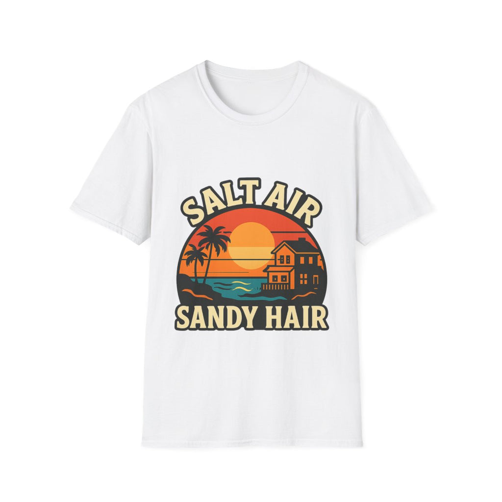 Beach Town Sunset Shirt, Coastal Living Tee, Salt Air Sandy Hair Beach Vacation Shirt, Ocean Vibes T-Shirt, Summer Travel Gift