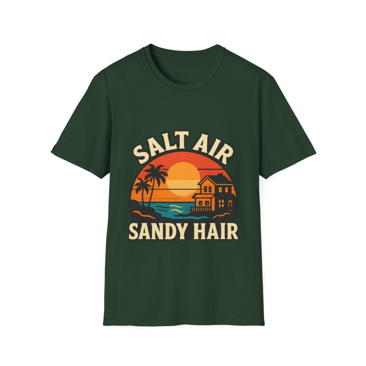 Beach Town Sunset Shirt, Coastal Living Tee, Salt Air Sandy Hair Beach Vacation Shirt, Ocean Vibes T-Shirt, Summer Travel Gift