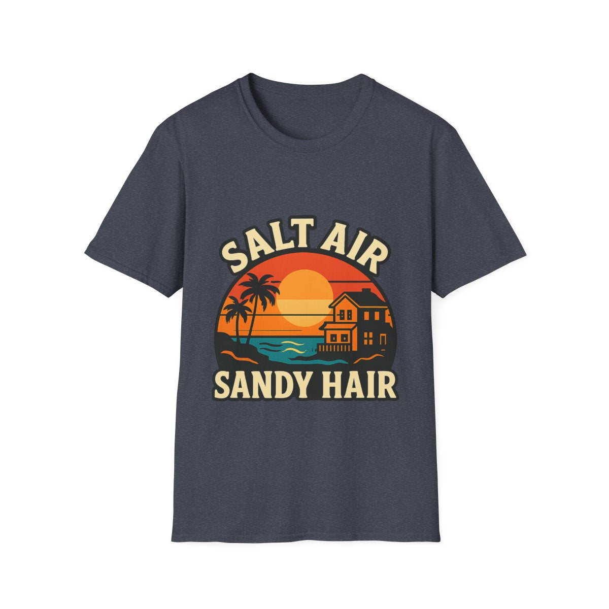 Beach Town Sunset Shirt, Coastal Living Tee, Salt Air Sandy Hair Beach Vacation Shirt, Ocean Vibes T-Shirt, Summer Travel Gift