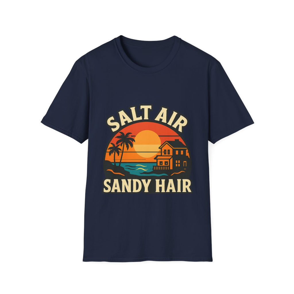 Beach Town Sunset Shirt, Coastal Living Tee, Salt Air Sandy Hair Beach Vacation Shirt, Ocean Vibes T-Shirt, Summer Travel Gift