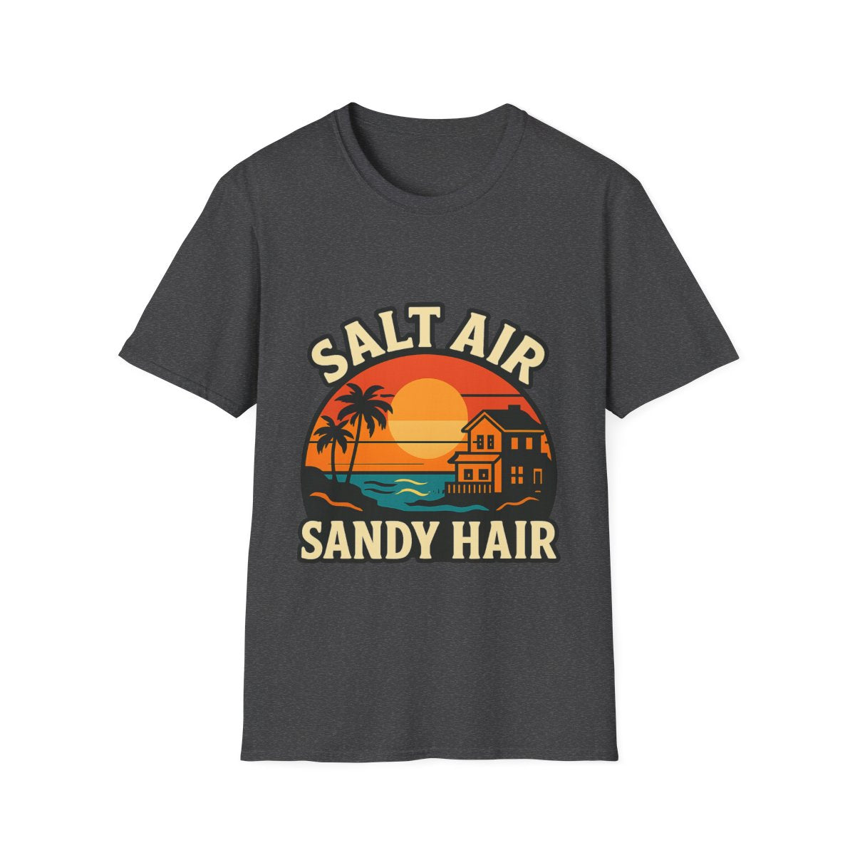 Beach Town Sunset Shirt, Coastal Living Tee, Salt Air Sandy Hair Beach Vacation Shirt, Ocean Vibes T-Shirt, Summer Travel Gift