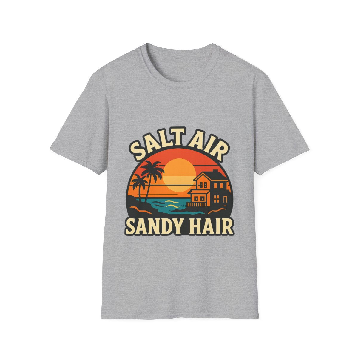 Beach Town Sunset Shirt, Coastal Living Tee, Salt Air Sandy Hair Beach Vacation Shirt, Ocean Vibes T-Shirt, Summer Travel Gift