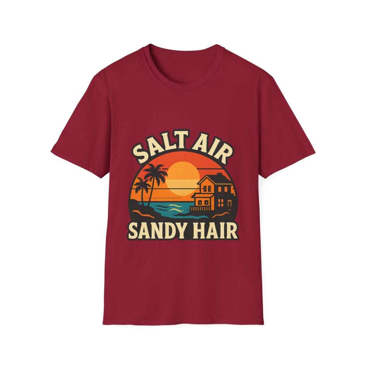 Beach Town Sunset Shirt, Coastal Living Tee, Salt Air Sandy Hair Beach Vacation Shirt, Ocean Vibes T-Shirt, Summer Travel Gift