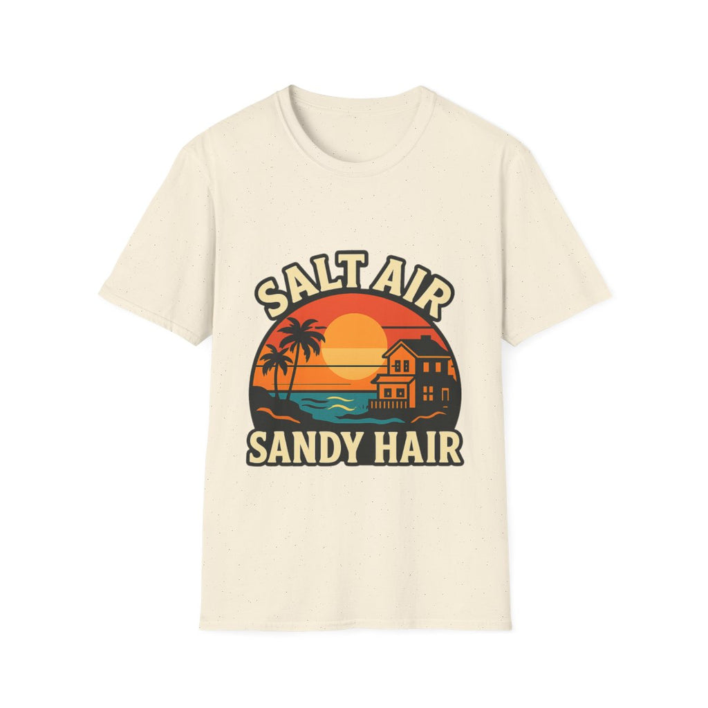 Beach Town Sunset Shirt, Coastal Living Tee, Salt Air Sandy Hair Beach Vacation Shirt, Ocean Vibes T-Shirt, Summer Travel Gift