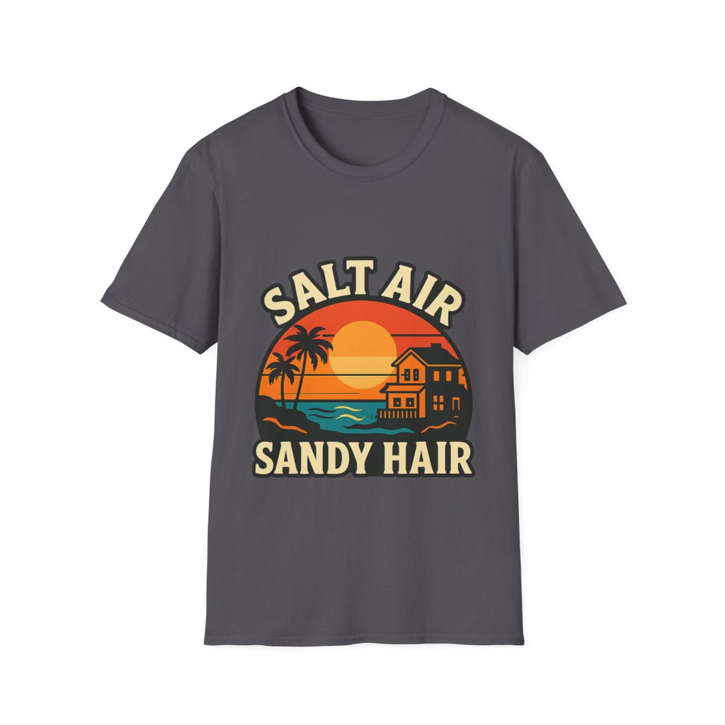 Beach Town Sunset Shirt, Coastal Living Tee, Salt Air Sandy Hair Beach Vacation Shirt, Ocean Vibes T-Shirt, Summer Travel Gift