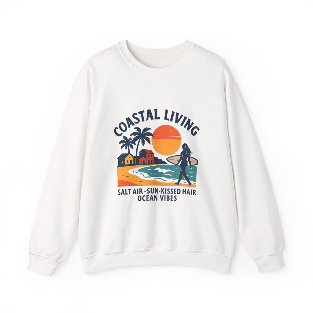 Beach Town Sunset Sweatshirt Coastal Living Salt Air Sun-Kissed Hair Ocean Vibes Vacation Gift Nautical Crewneck Surfer Beach Lover