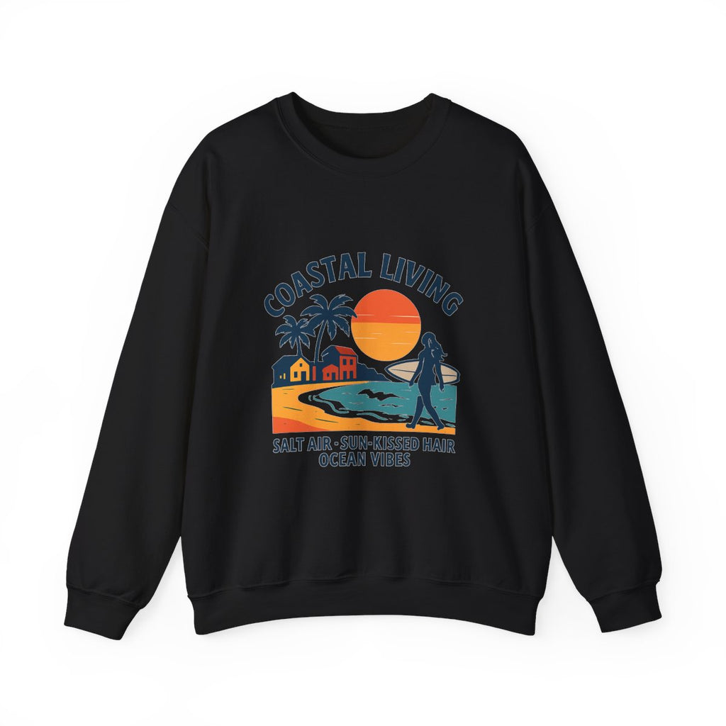 Beach Town Sunset Sweatshirt Coastal Living Salt Air Sun-Kissed Hair Ocean Vibes Vacation Gift Nautical Crewneck Surfer Beach Lover
