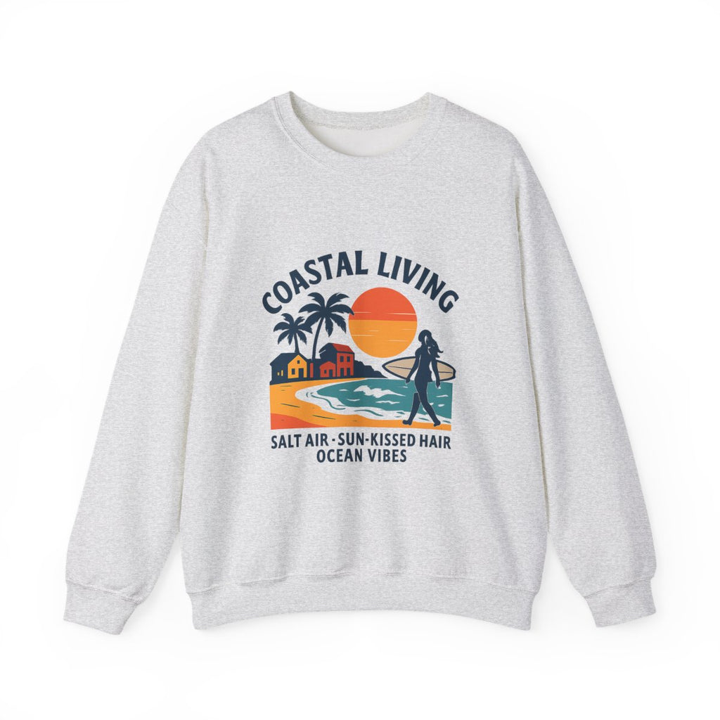 Beach Town Sunset Sweatshirt Coastal Living Salt Air Sun-Kissed Hair Ocean Vibes Vacation Gift Nautical Crewneck Surfer Beach Lover