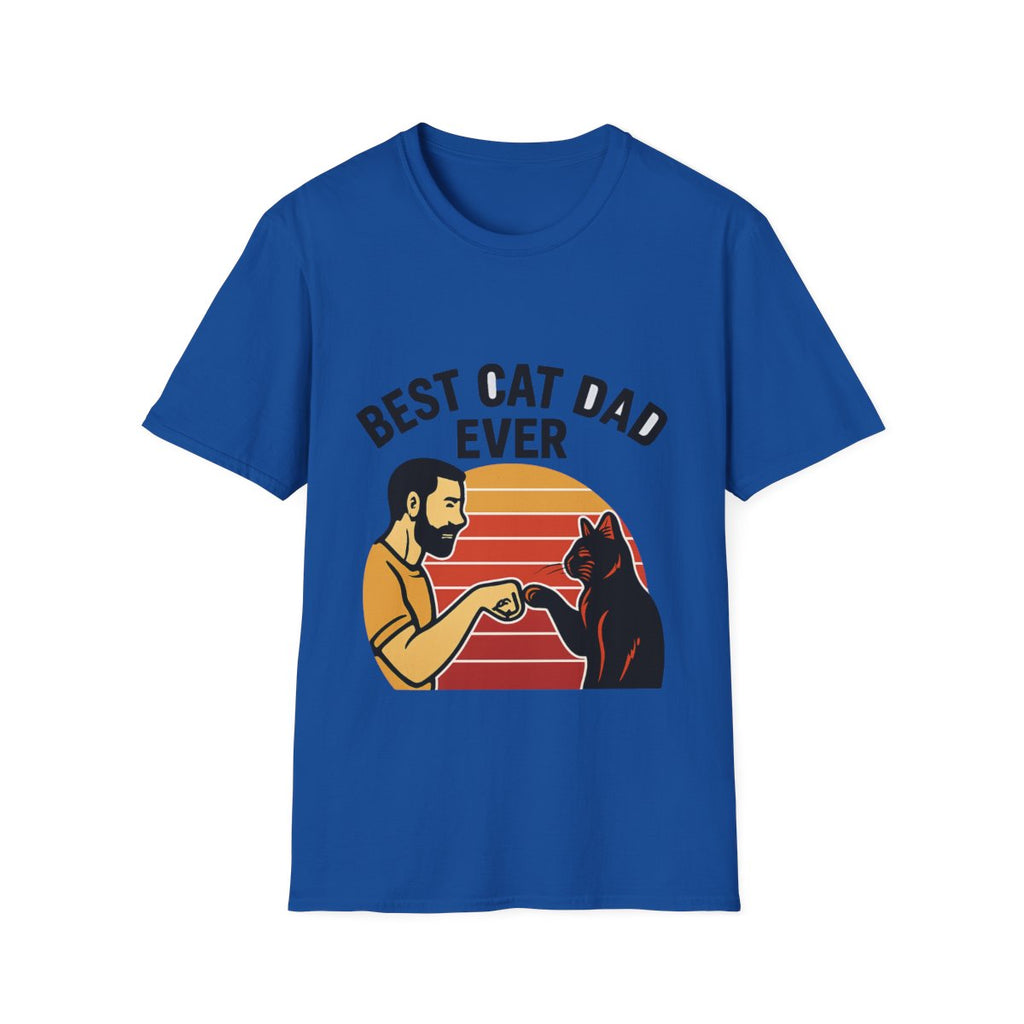 Best Cat Dad Ever Shirt Vintage Retro Cat Lover Gift for Men Father's Day Cat Owner Tshirt Funny Cat Dad Gift Retro Sunset Tee