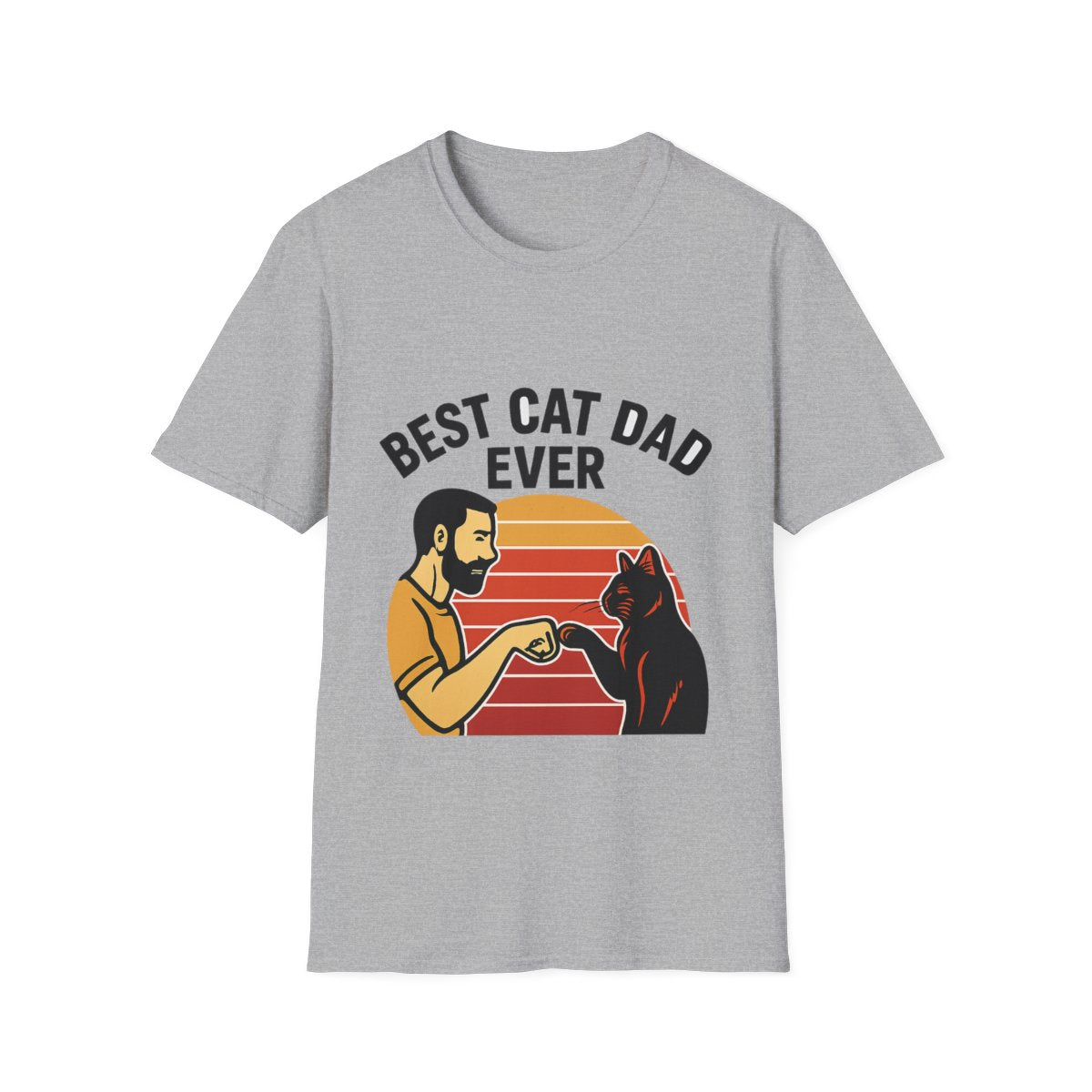 Best Cat Dad Ever Shirt Vintage Retro Cat Lover Gift for Men Father's Day Cat Owner Tshirt Funny Cat Dad Gift Retro Sunset Tee
