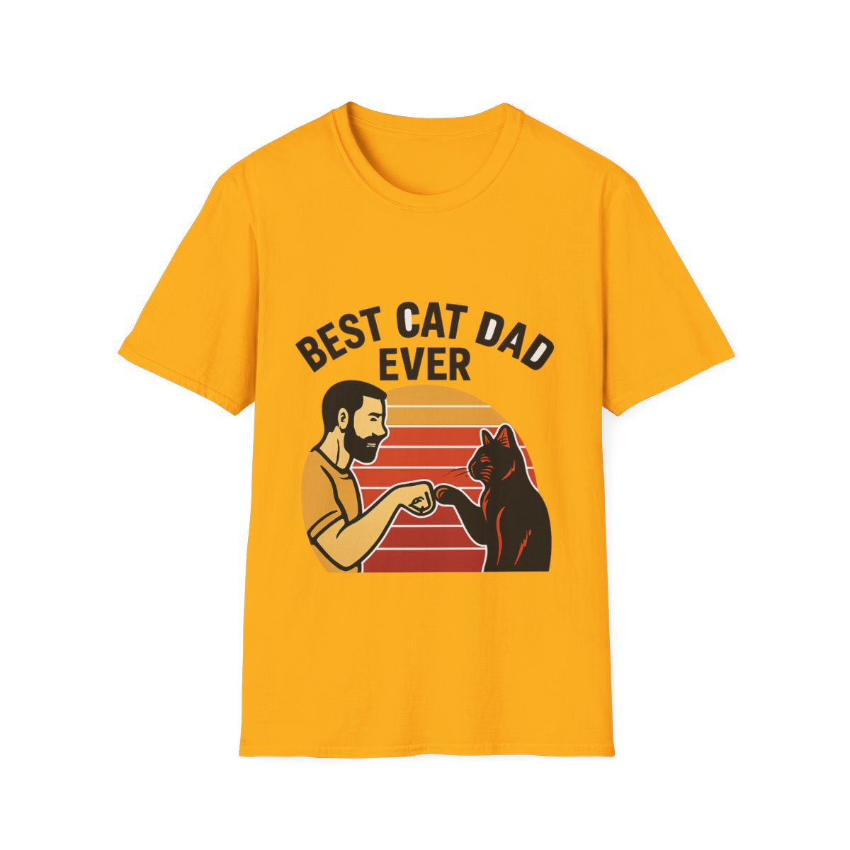 Best Cat Dad Ever Shirt Vintage Retro Cat Lover Gift for Men Father's Day Cat Owner Tshirt Funny Cat Dad Gift Retro Sunset Tee