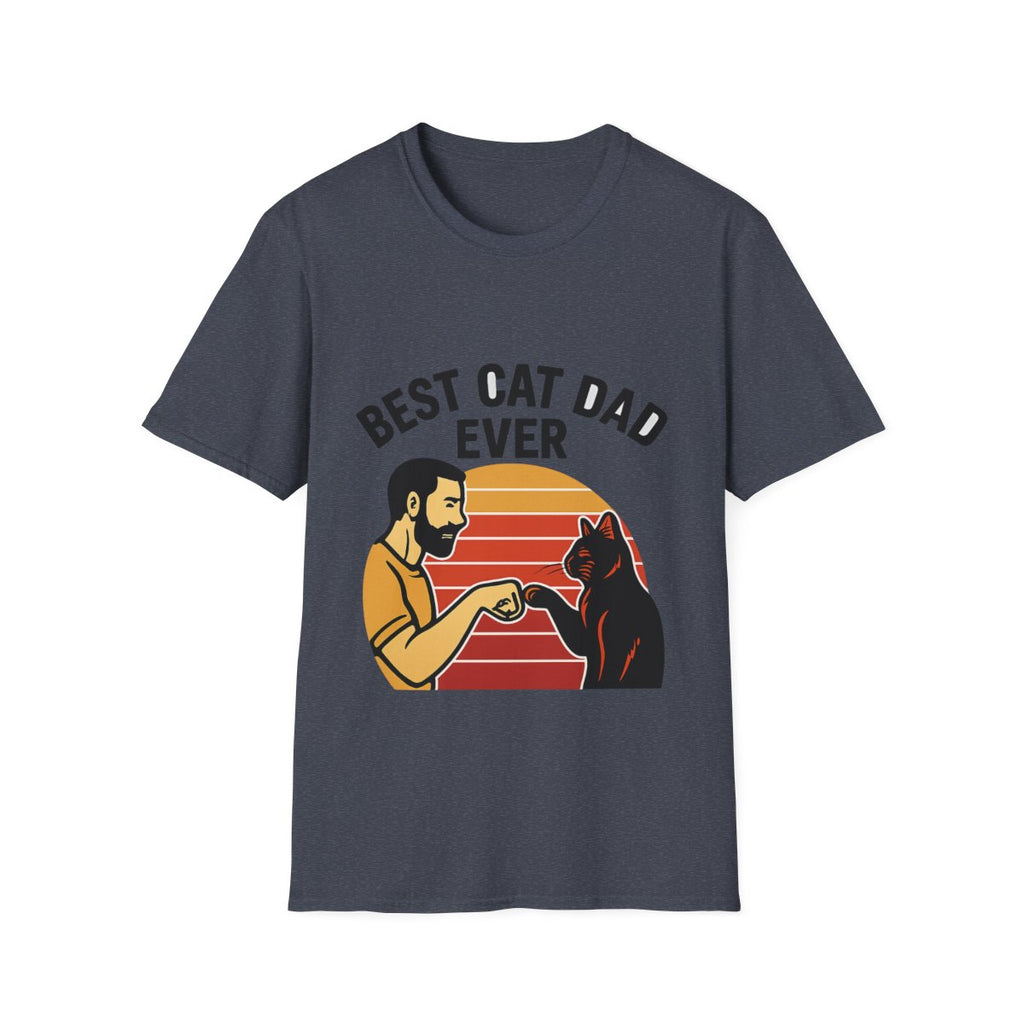 Best Cat Dad Ever Shirt Vintage Retro Cat Lover Gift for Men Father's Day Cat Owner Tshirt Funny Cat Dad Gift Retro Sunset Tee