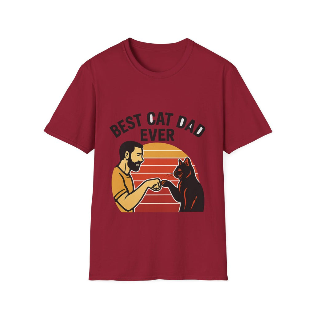 Best Cat Dad Ever Shirt Vintage Retro Cat Lover Gift for Men Father's Day Cat Owner Tshirt Funny Cat Dad Gift Retro Sunset Tee