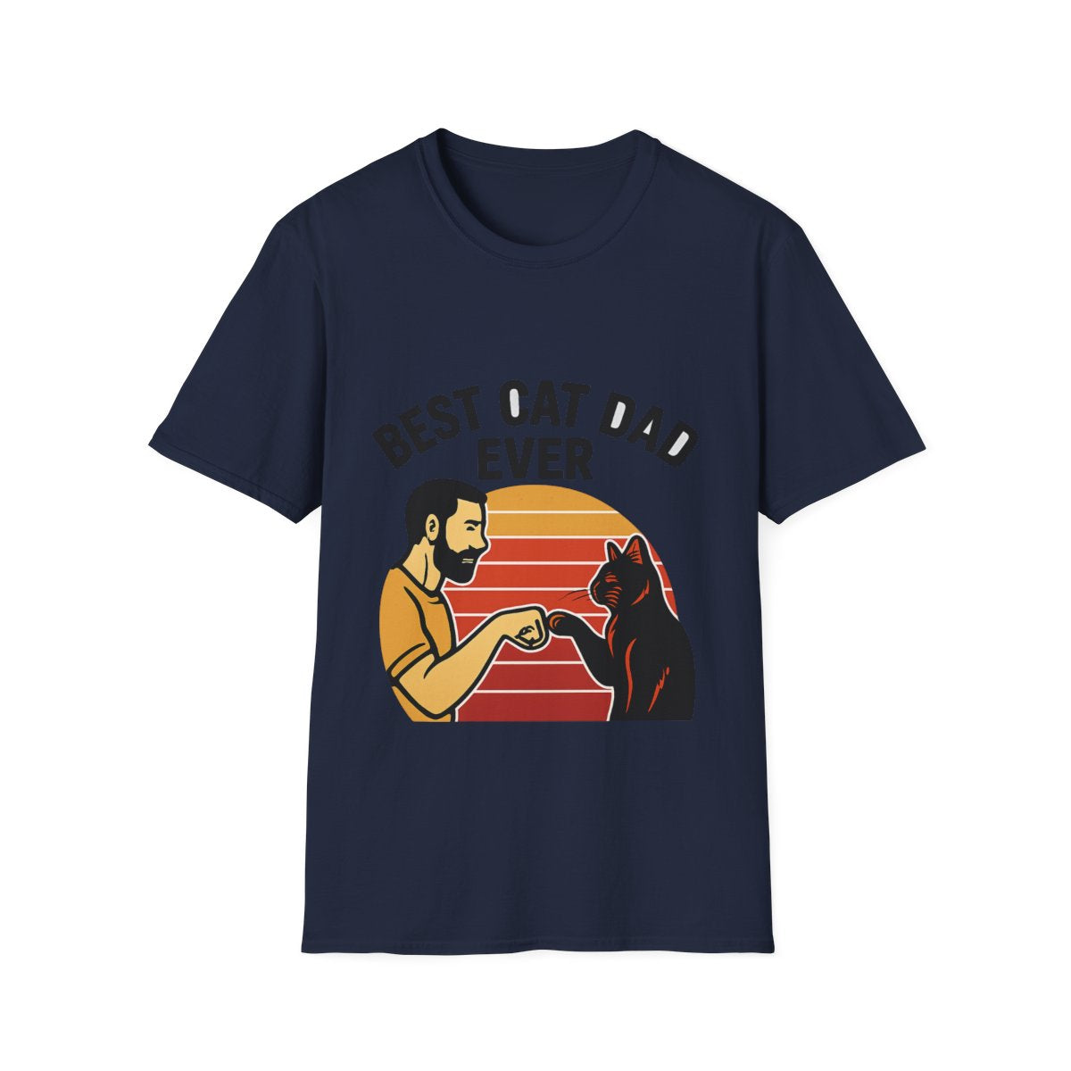 Best Cat Dad Ever Shirt Vintage Retro Cat Lover Gift for Men Father's Day Cat Owner Tshirt Funny Cat Dad Gift Retro Sunset Tee