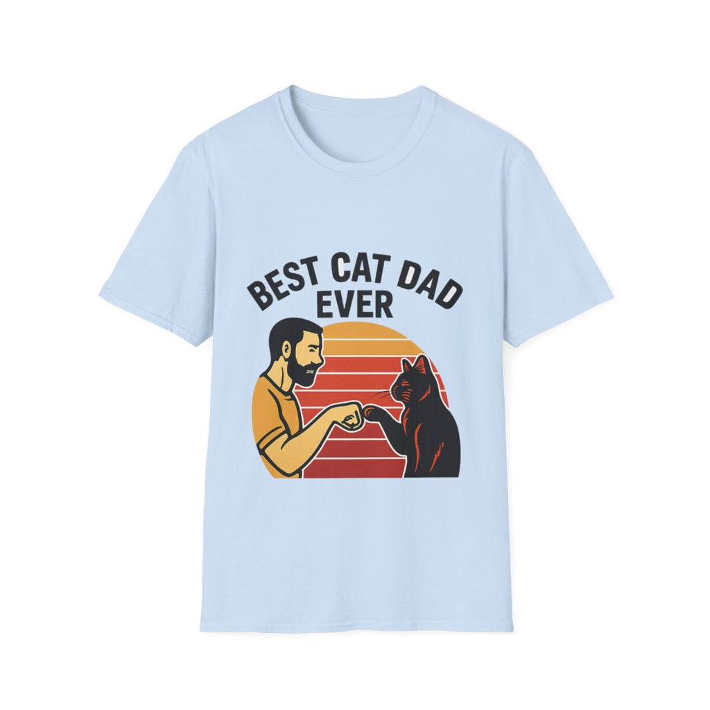 Best Cat Dad Ever Shirt Vintage Retro Cat Lover Gift for Men Father's Day Cat Owner Tshirt Funny Cat Dad Gift Retro Sunset Tee