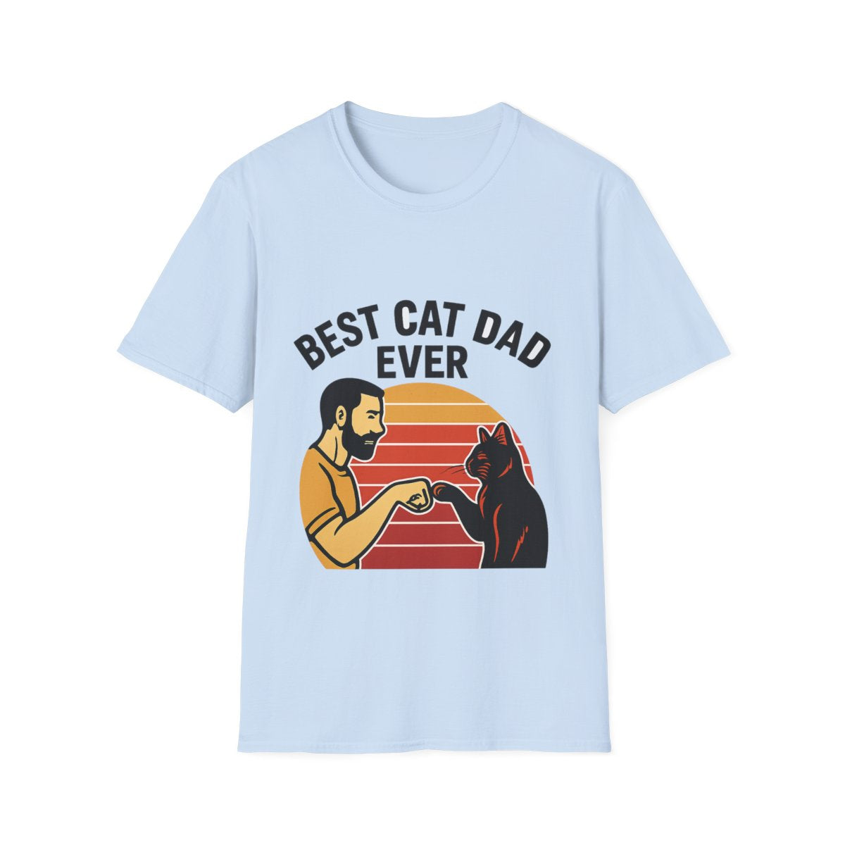 Best Cat Dad Ever Shirt Vintage Retro Cat Lover Gift for Men Father's Day Cat Owner Tshirt Funny Cat Dad Gift Retro Sunset Tee