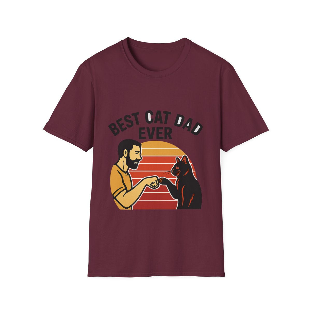 Best Cat Dad Ever Shirt Vintage Retro Cat Lover Gift for Men Father's Day Cat Owner Tshirt Funny Cat Dad Gift Retro Sunset Tee