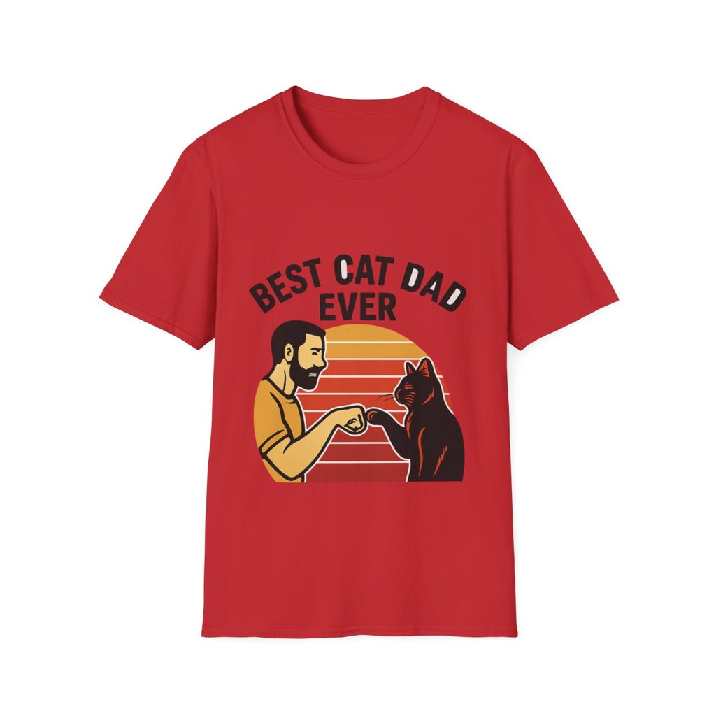 Best Cat Dad Ever Shirt Vintage Retro Cat Lover Gift for Men Father's Day Cat Owner Tshirt Funny Cat Dad Gift Retro Sunset Tee