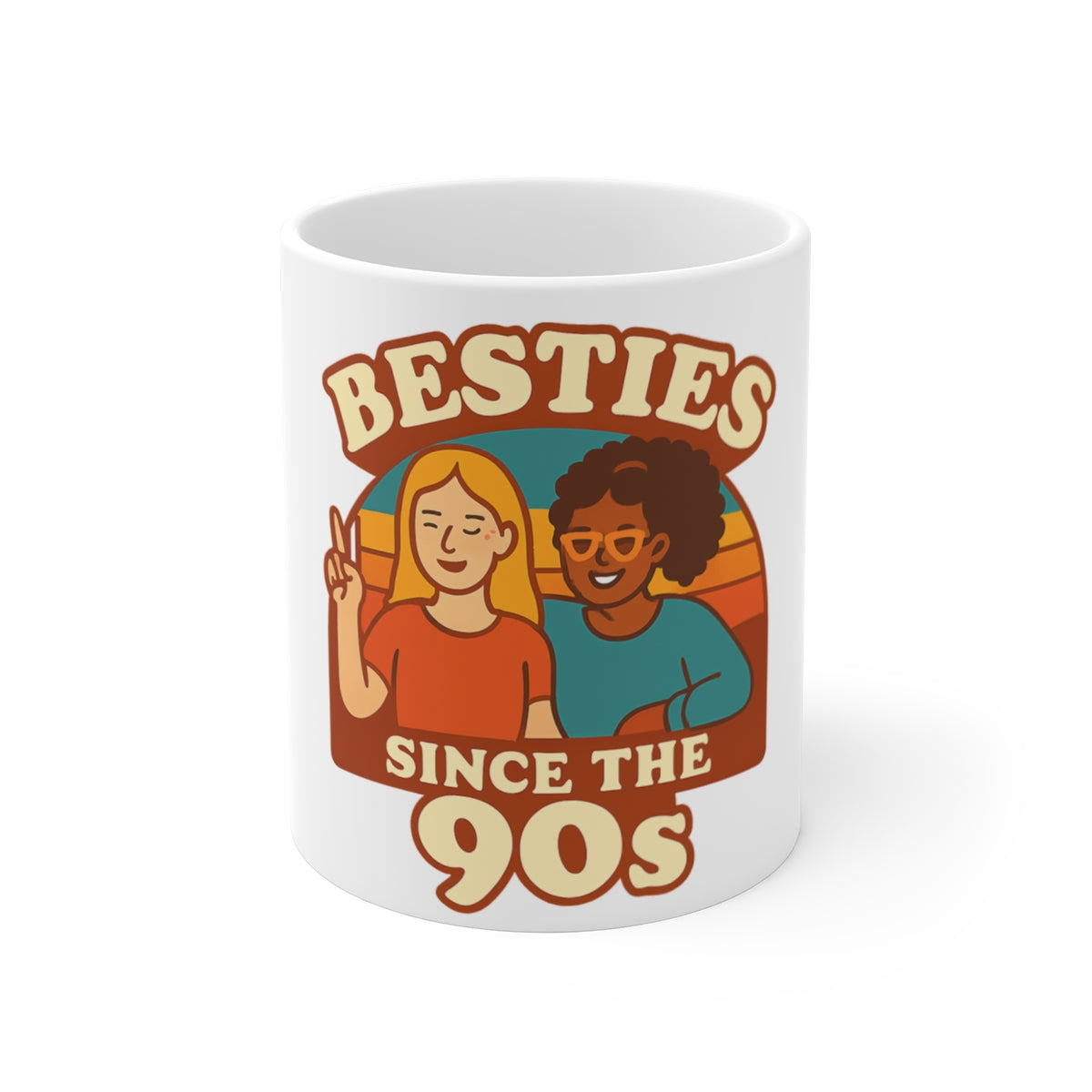 Besties Since the 90s Retro Mug, Best Friend Gift, Nostalgic Friendship Mug, Vintage BFF Coffee Mug, Long Distance Friend Gift
