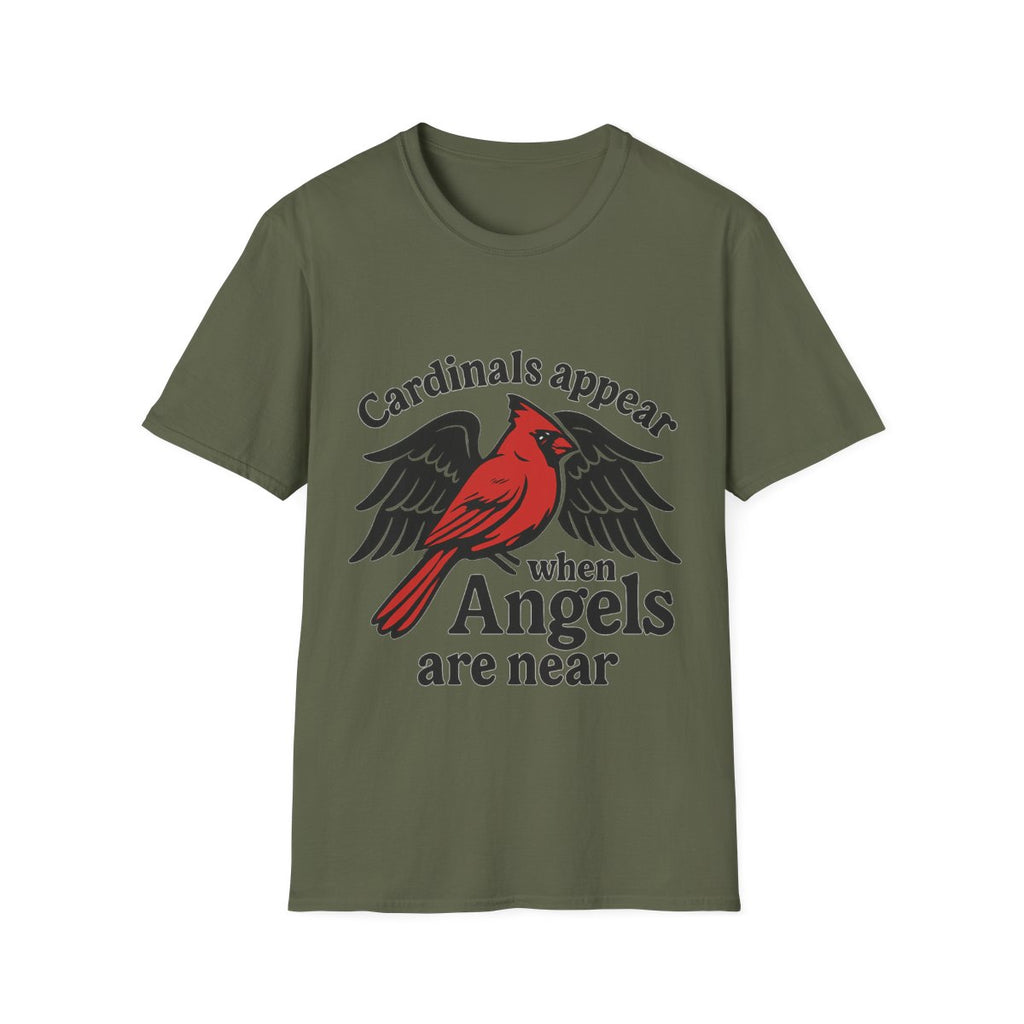 Cardinals Appear When Angels Are Near Shirt Memorial Tshirt Loss of Loved One Remembrance Gift Sympathy Bereavement Grief Comfort