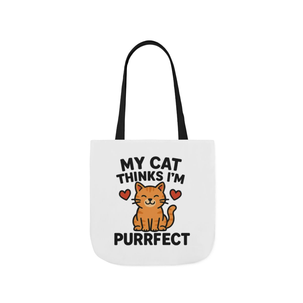 Cat Lover Tote Bag Gift, My Cat Thinks I'm Purrfect Funny Cat Mom Bag, Cat Owner Birthday Gift for Her, Cat Lady Canvas Tote