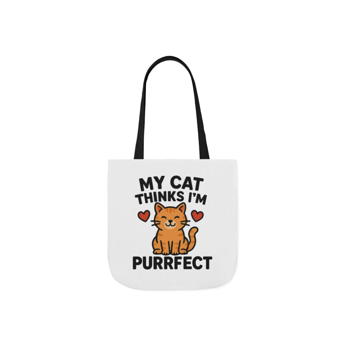 Cat Lover Tote Bag Gift, My Cat Thinks I'm Purrfect Funny Cat Mom Bag, Cat Owner Birthday Gift for Her, Cat Lady Canvas Tote