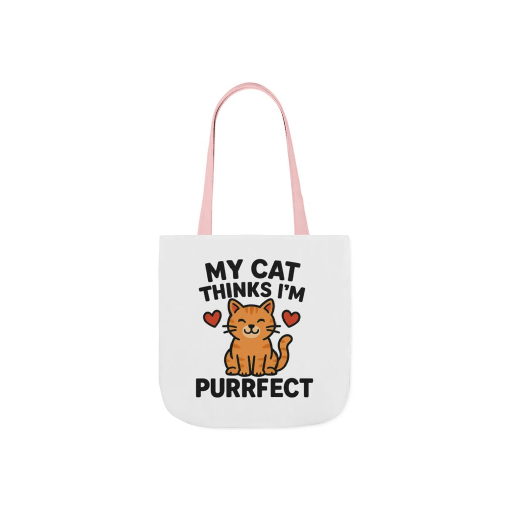 Cat Lover Tote Bag Gift, My Cat Thinks I'm Purrfect Funny Cat Mom Bag, Cat Owner Birthday Gift for Her, Cat Lady Canvas Tote