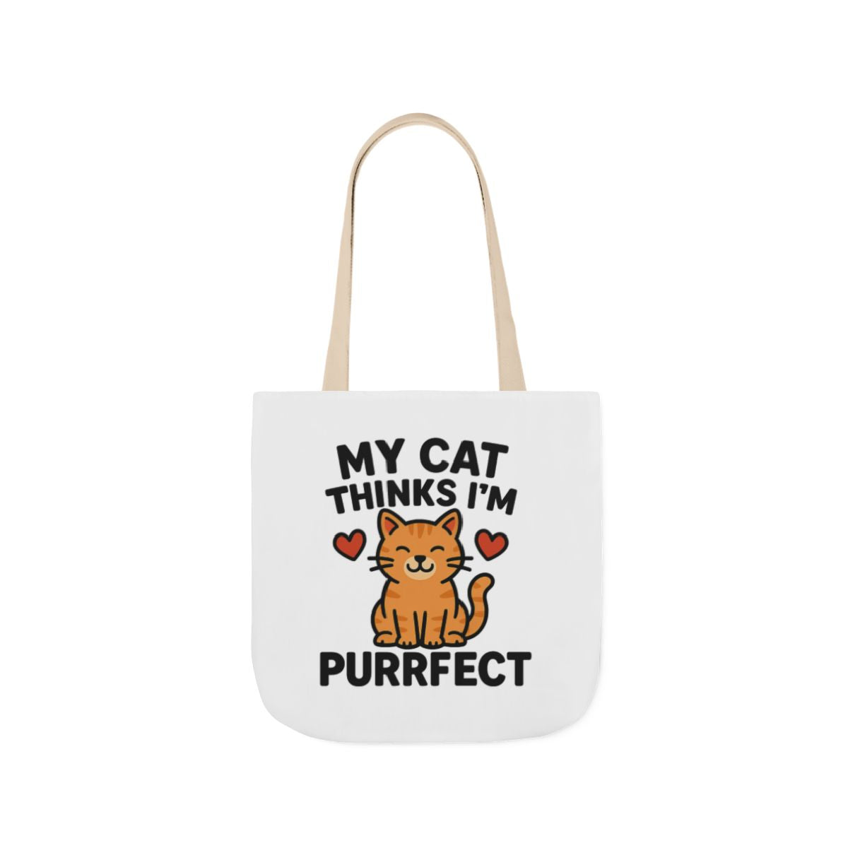 Cat Lover Tote Bag Gift, My Cat Thinks I'm Purrfect Funny Cat Mom Bag, Cat Owner Birthday Gift for Her, Cat Lady Canvas Tote