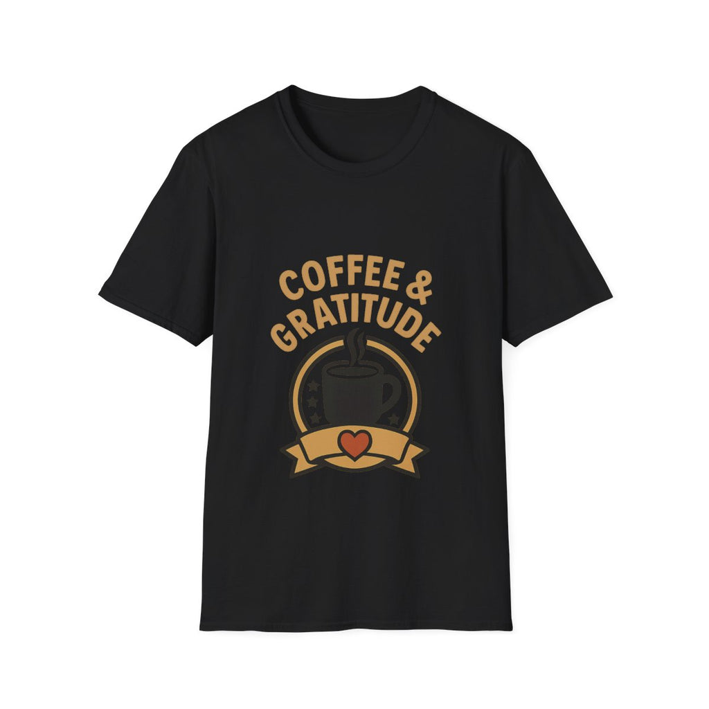 Coffee & Gratitude Shirt, Mindful Living Tee, Self Care Gift for Women, Positive Vibes T-Shirt, Grateful Heart Appreciation Top