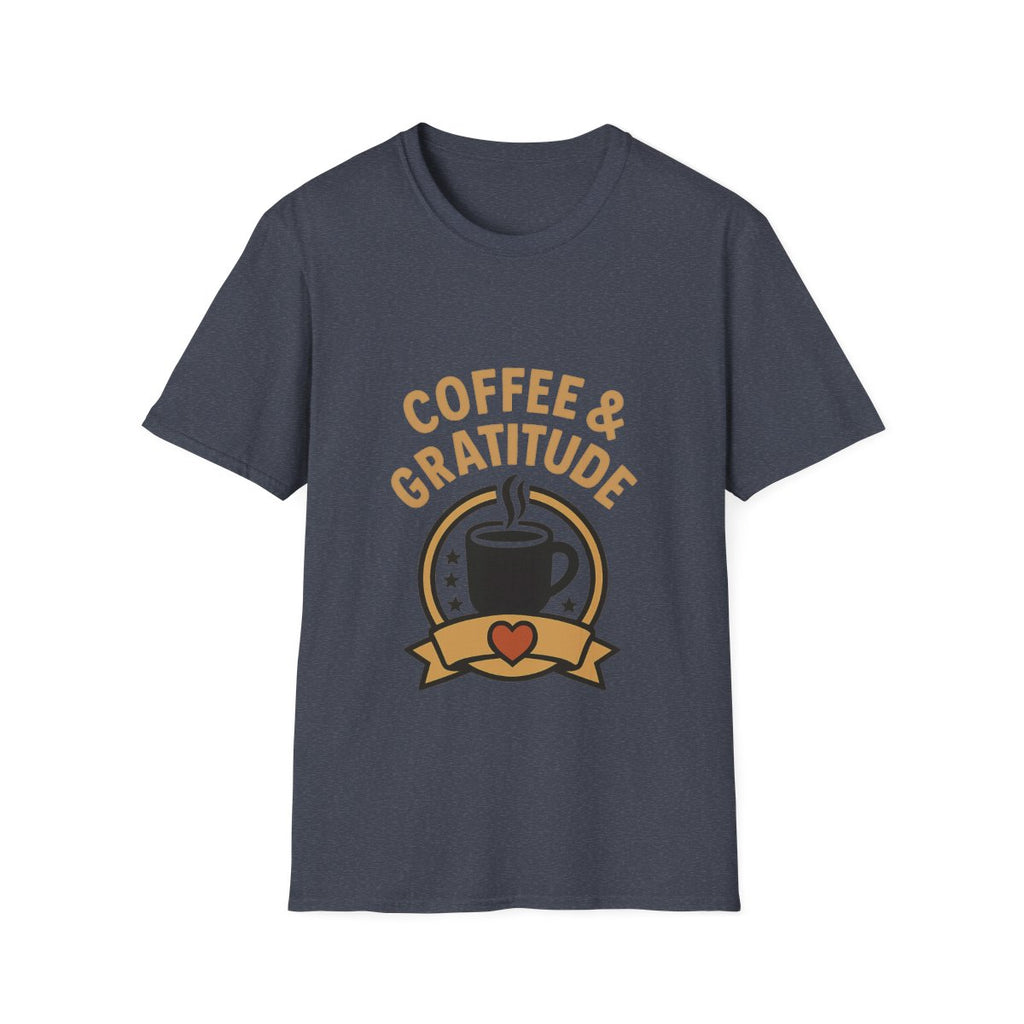 Coffee & Gratitude Shirt, Mindful Living Tee, Self Care Gift for Women, Positive Vibes T-Shirt, Grateful Heart Appreciation Top
