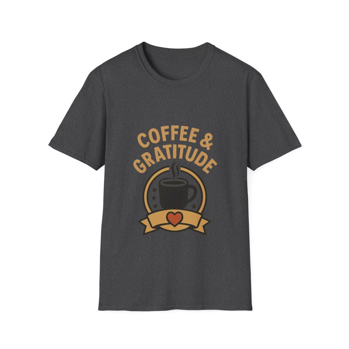Coffee & Gratitude Shirt, Mindful Living Tee, Self Care Gift for Women, Positive Vibes T-Shirt, Grateful Heart Appreciation Top